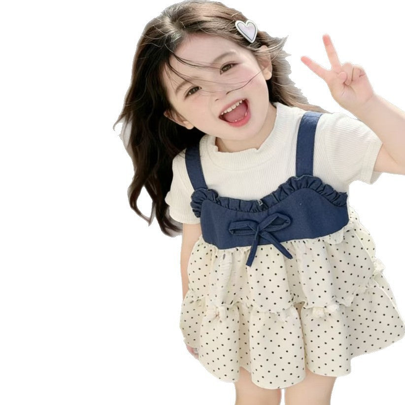 Kids cute style dress baby girl fake 1.0kg girl skirt baby kids skirt factory wholesale