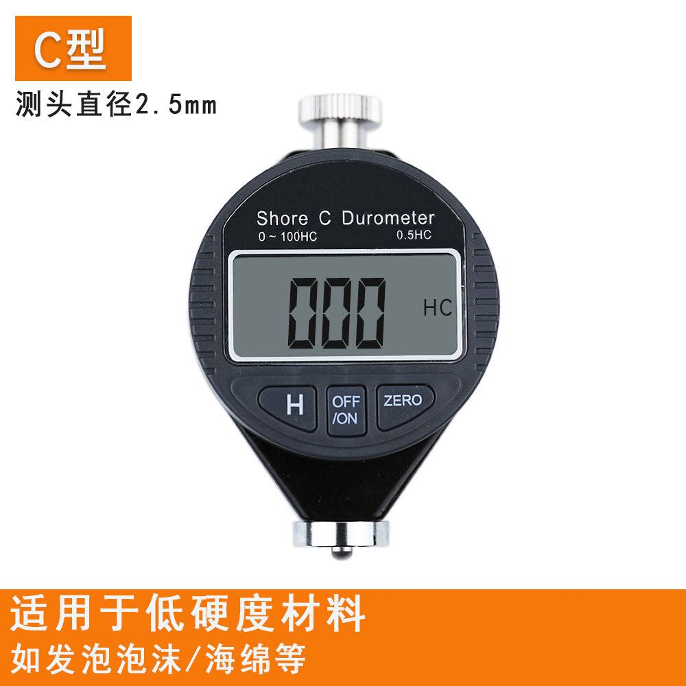 Electronic digital Shore hardness tester Plastic, rubber, silicone, tire hardness tester A/C/D type hardness tester