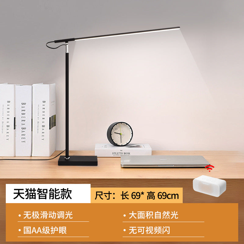 Led desk reading lamp - eye protection study light for kids, college students, dorm room bedside table - full spectrum learning lamp