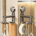 Strong suction cup kitchen rotate hook storage rack nail-free wall-mounted rack spatula spoon kitchen utensil storage artifact
