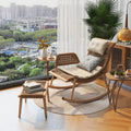 Rocking chair recliner lazy sofa adult sleeping casual balcony rattan sofa chair popular outdoor rocking chair