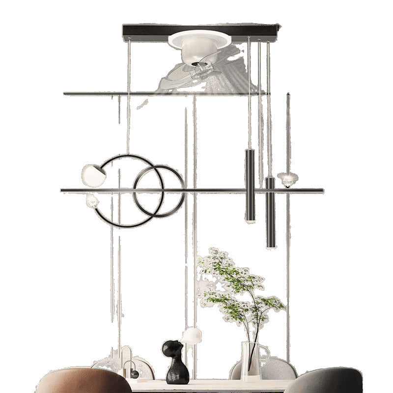 Guangdong Zhongshan Fan Lighting Package Nordic Light Luxury Bedroom Dining Room Ceiling Fan Light Moving Head Electric Fan Living Room Ceiling Light