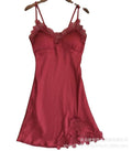 Women's sexy silk satin nightgown v-neck lace lingerie dress sleepwear s-xl