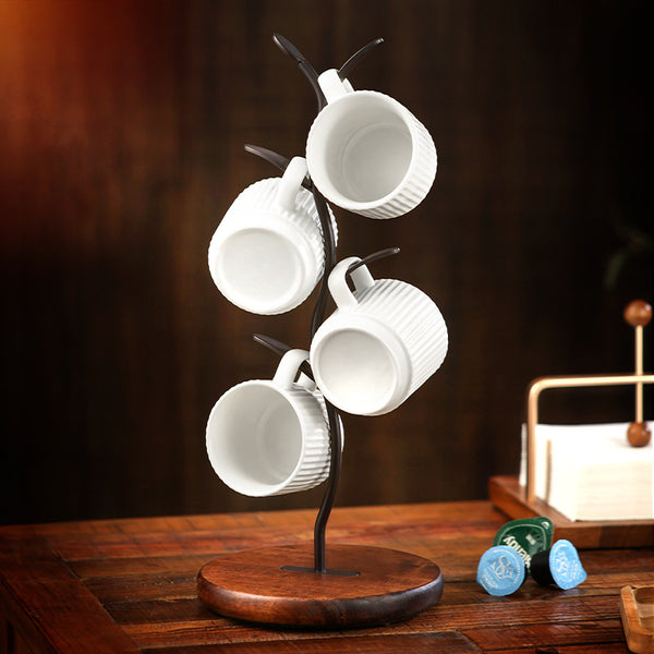 Manufacturer's supply, cup rack, wrought iron paint, water cup hanger, American wooden coffee cup, restaurant creative decoration