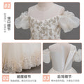 Yimingzhi girls' formal dress - off-the-shoulder, elegant flower girl dress for runway shows and piano performances - ready-to-ship cross-border fashion