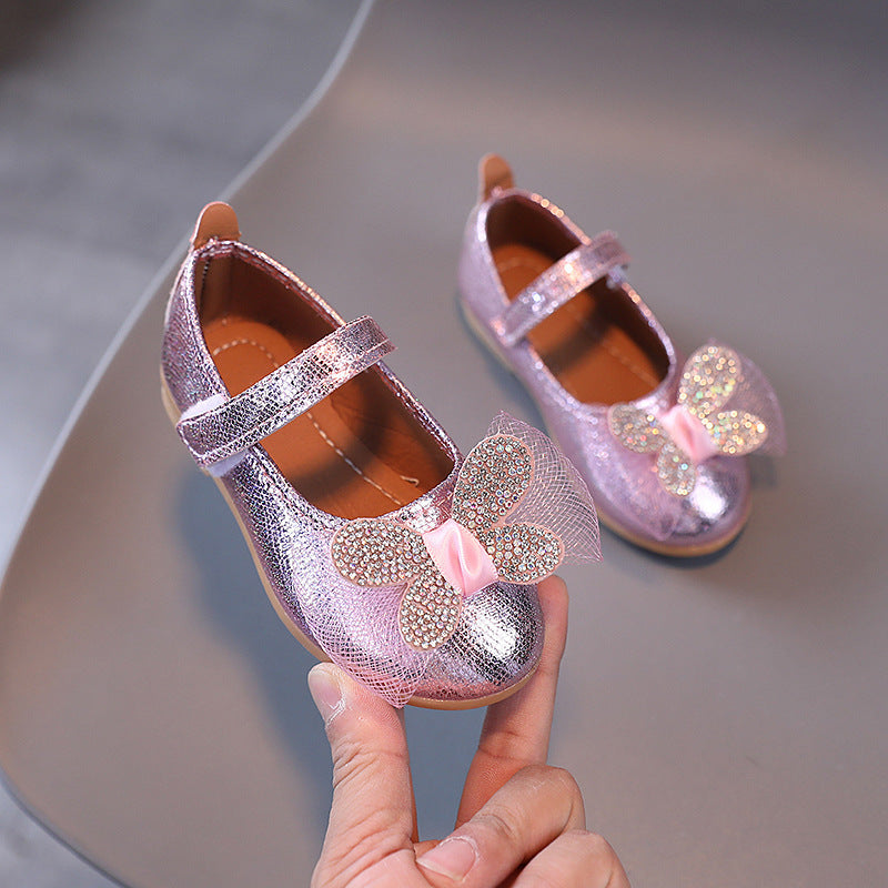 Girls' princess shoes, baby girl bow leather shoes, new summer soft sole children's shoes, toddler single shoes for summer