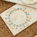 European and american cross-border exotic princess blue zirconium shell anklet accessible luxury niche exquisite holiday style tassel ocean foot jewelry