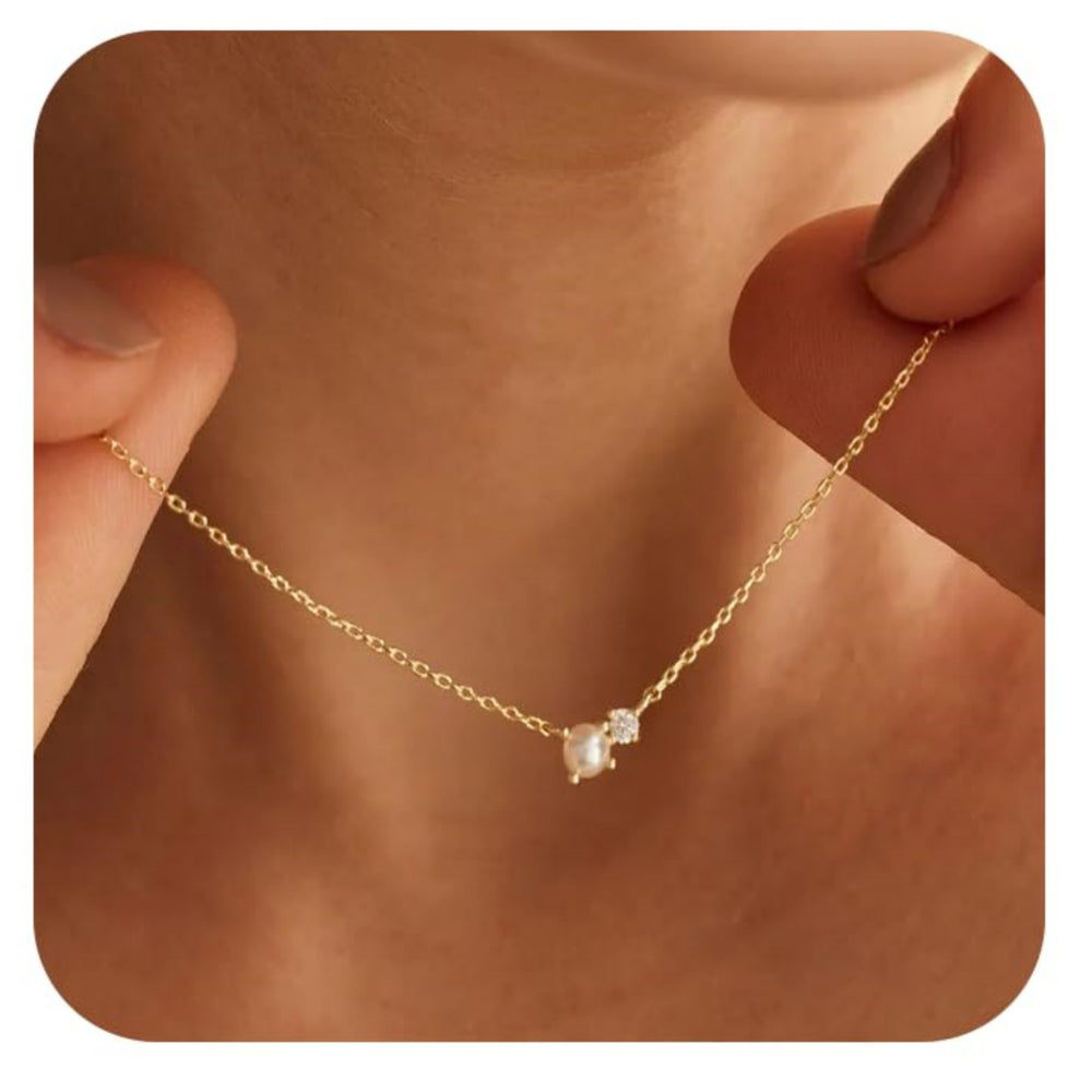 European and american cross-border hot seller: brass real gold plated fashionable exquisite small zircon pendant high-end necklace