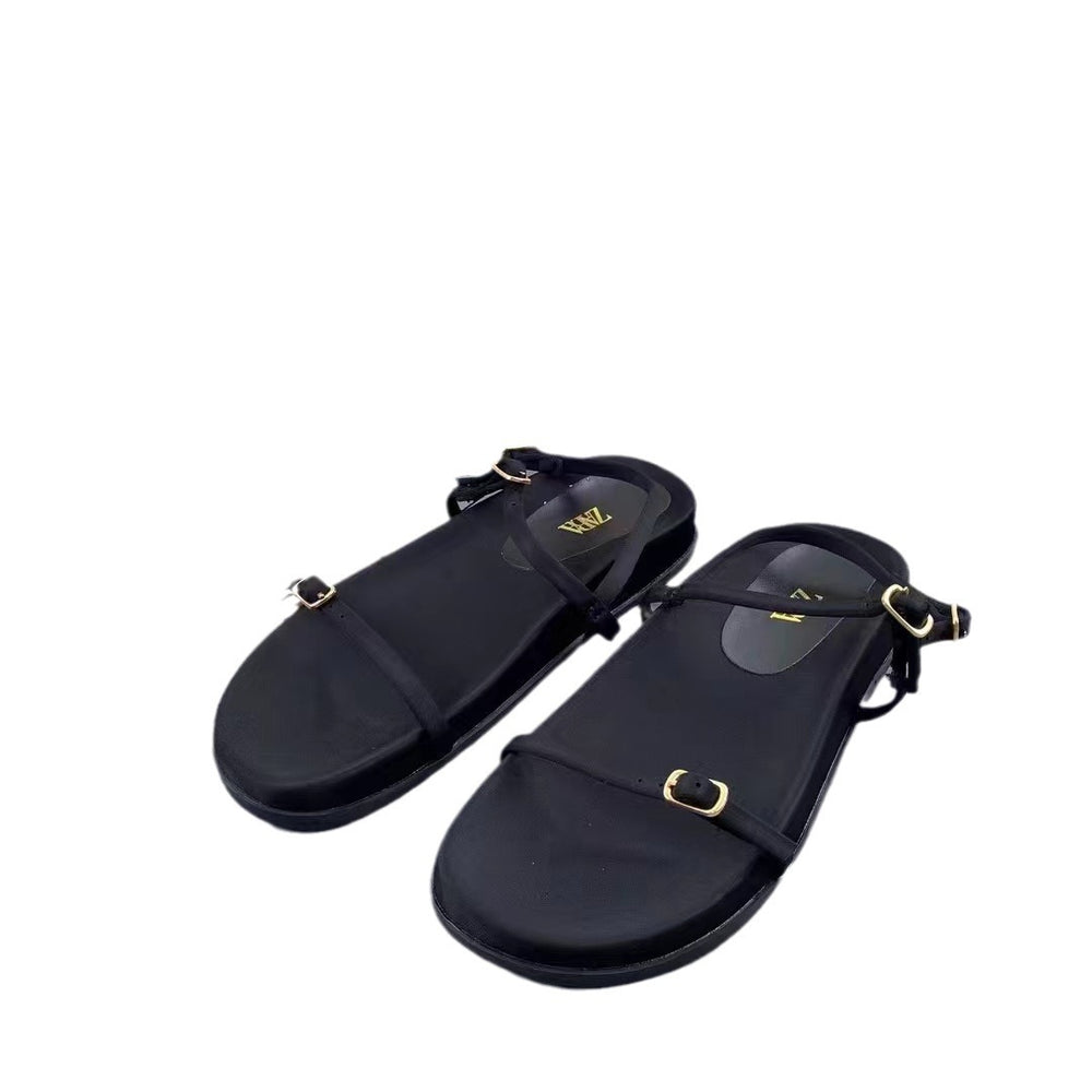 Za 2024 summer new women's shoes - satin material, square toe, ankle strap, low-cut wedge heel sandals