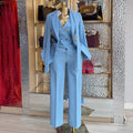 European and american cross-border women's fashion  spring new arrival: elegant commute solid color blazer, vest, and pants three-piece set