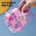 New creative cartoon fan kids double drinking cup straw cup portable sports water bottle large capacity school special
