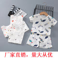 Baby short-sleeve set, pure cotton summer outfit, infant short-sleeve cardigan, newborn loungewear, lightweight children's pajamas