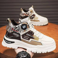 High-top men's shoes spring youth sports waterproofabrasion resistantnon-slipthick solecasualworkwearrotate button boots