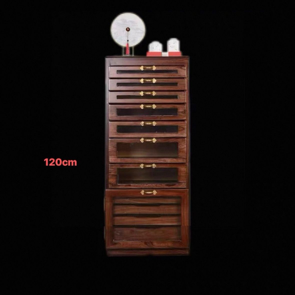 Black walnut solid wood antique storage box jewelry box locker storage cabinet tea set tea cake dental cabinet