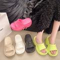 2025 new eva platform slides - 8cm fashionable casual versatile solid color high heel slides - summer outdoor sandals