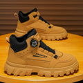 Boots men's springnew arrival2025rotate button british style boots men's high-top casual rhubarb boots men's trendy shoes