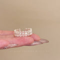Palace style lace zircon open ring accessible luxuryniche style design classy sense index finger ring elegant ring for women