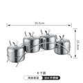 304 stainless steel spice jar set - rotating kitchen condiment organizer for home use - includes sugar, pepper, and seasoning containers