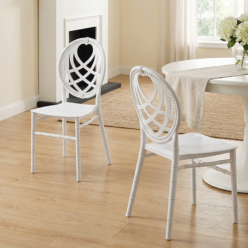 bamboo chair back dining chair pp plastic all-in-one molded restaurant chair for home makeup chair ins style chair