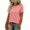women's fashion, european and american style,    export new spring/summer casual solid color loose short-sleeve t-shirt