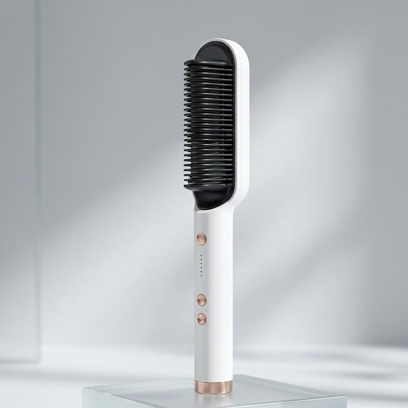 Negative ion hair straightening comb, straight hair and curly hair dual-purpose dormitory, non-damaging hair curling comb, inner buckle straightening curling iron, electric heating comb