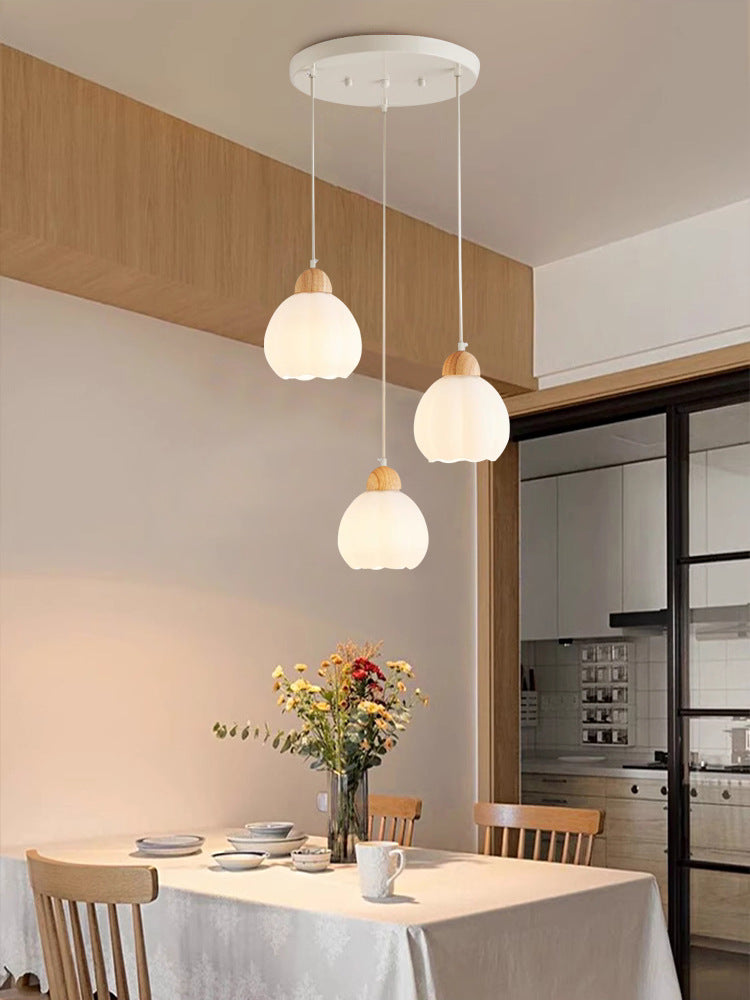 French Cream Wind Pumpkin Chandelier Designer Bar Lighting Simple Modern Creative Dining Table Art Restaurant Lights