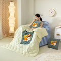 Cartoon chenille throw pillow blanket - dual-use office nap pillow, car travel foldable dopamine pillow blanket