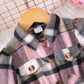 Girls' plaid long-sleeve belted dress with hood (toddler/kids)