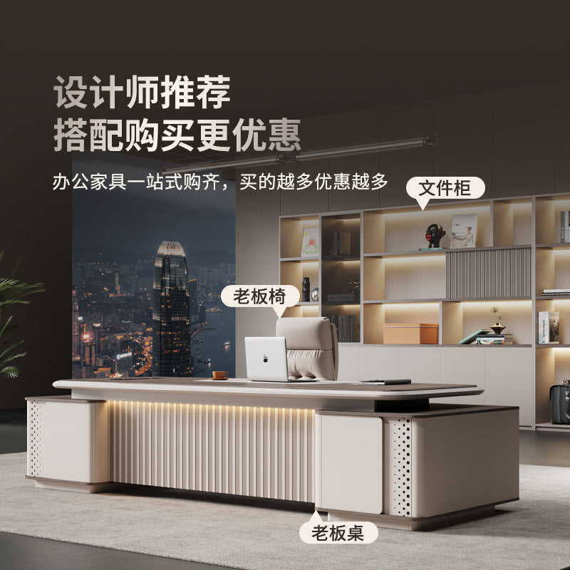 Boss office background cabinet bookcase file cabinet wooden information cabinet storage cabinet wall floor cabinet office furniture