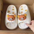 New cartoon rilakkuma slippers for women, summer outdoor design, soft sole, home anti-slip indoor sandals, hot-selling wholesale