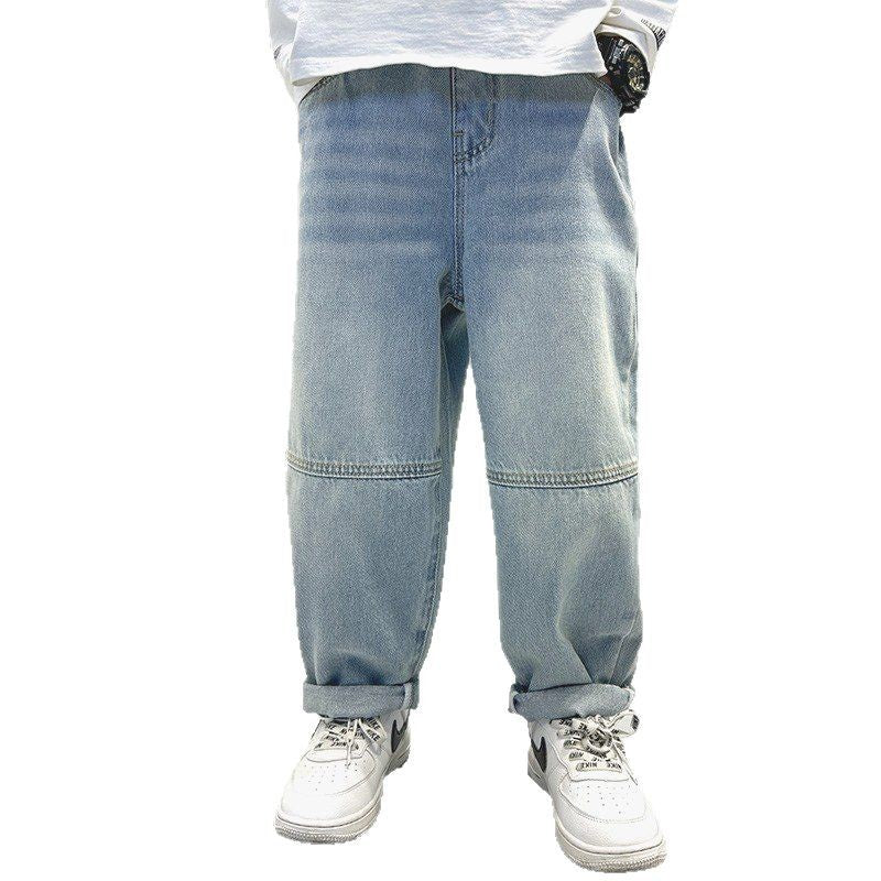 Children's spring new arrivals: light blue vintage denim jeans for boys,  spring/autumn collection, trendy long pants for kids
