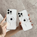 Ai touch button suitable for apple 16promax simple mobile phone case transparent iphone magnetic protective cover anti-fall
