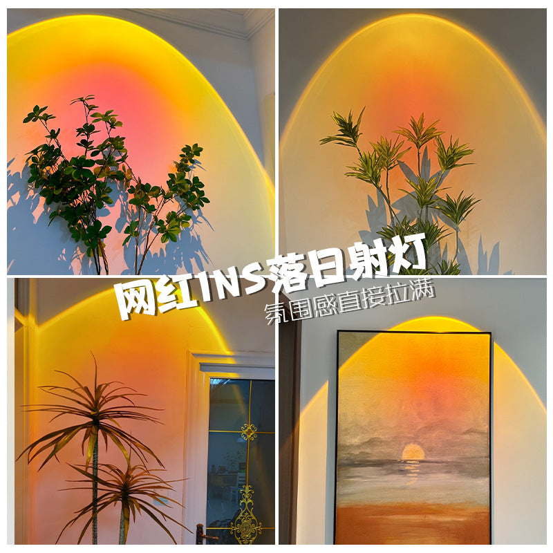 Sunset atmosphere surface spotlights living room entrance bedroom home adjustable angle wall washing Internet celebrity corridor aisle lamps