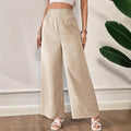 european and american cross-border  spring/summer new women's solid color shirred patchwork high-waisted slimming wide-leg pants
