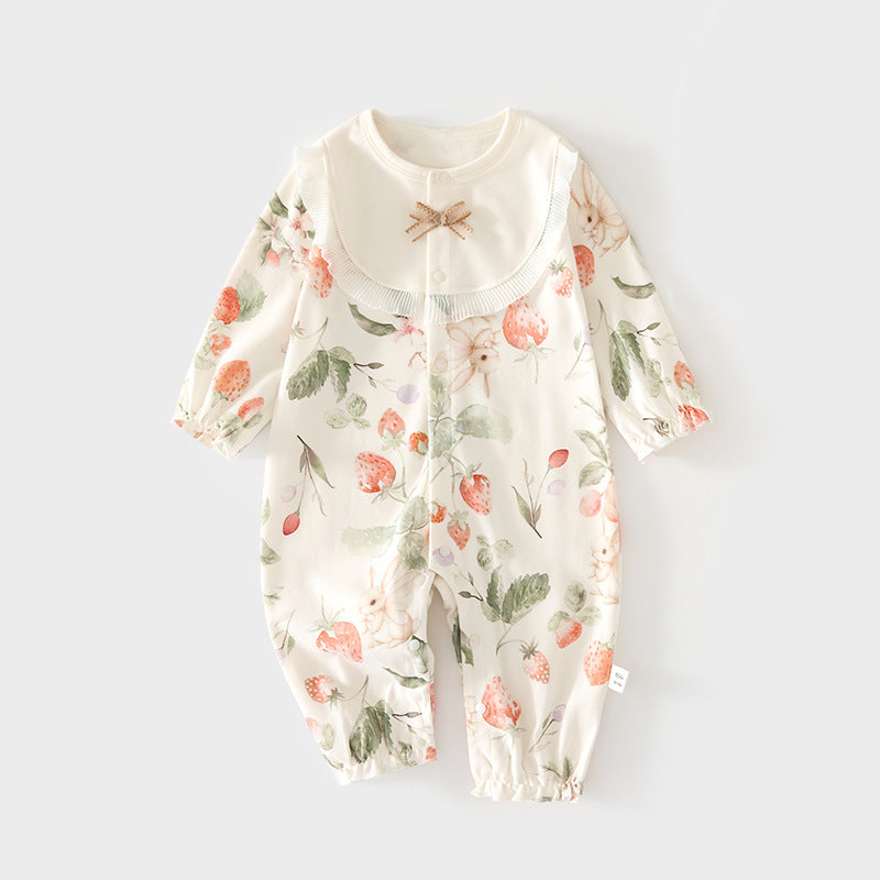 Babibele baby onesie - seamless spring/autumn newborn cotton romper - unisex infant & toddler crawling suit