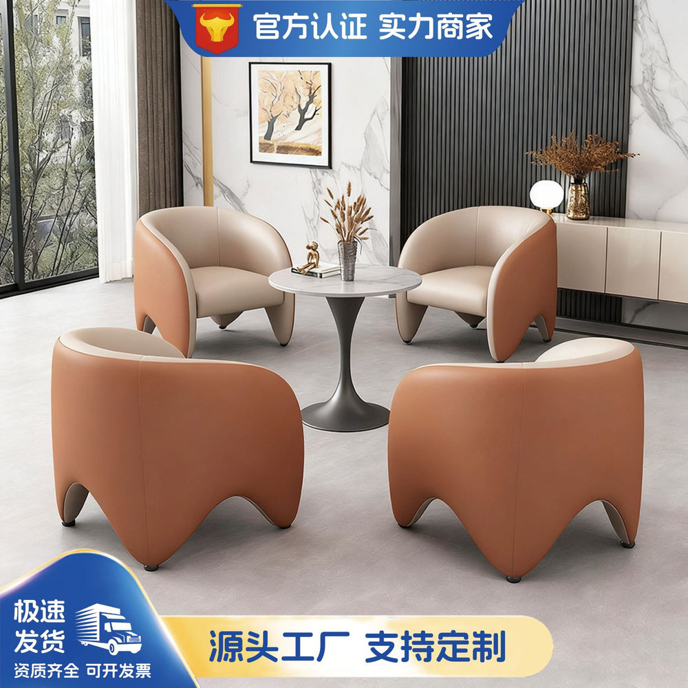 Italian minimalist dining chair, designer style, subtly luxurious, high-end leather upholstered, modern minimalist chair for home use, with backrest