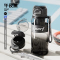 New arrival large capacity fitness sports water cup double drink high appearance outdoor water kettle high temperature resistant student plastic cup wholesale