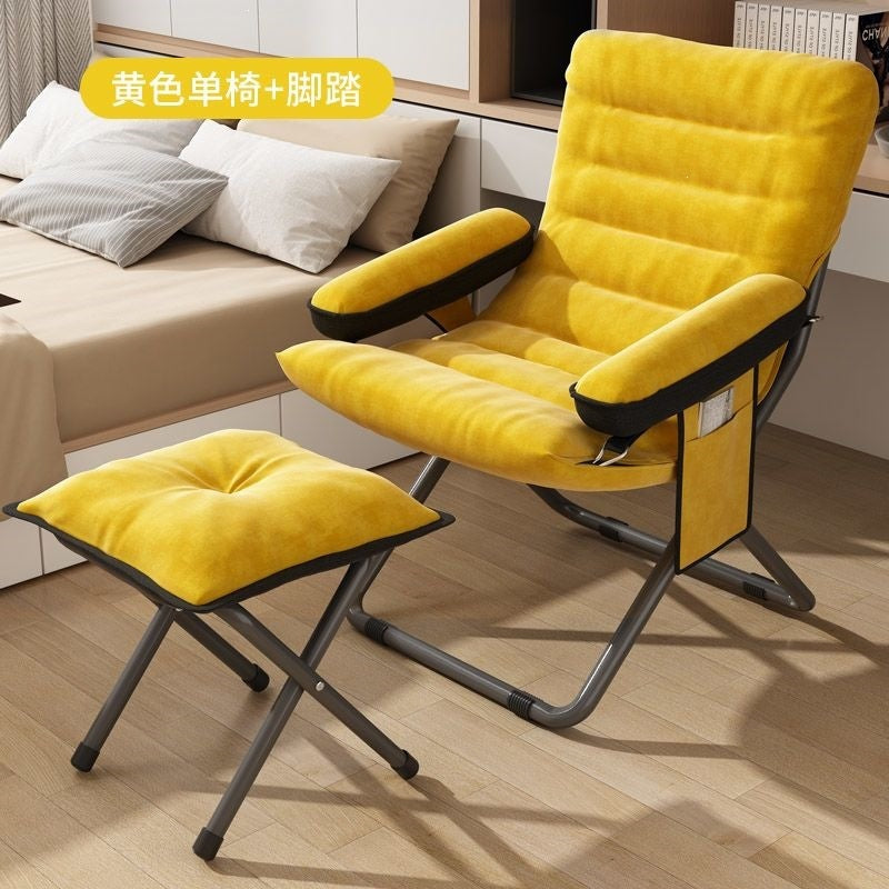 Beanbag chair single chair student dormitory computer chair plaid long sitting balcony small sofa bedroom backrest lounge chair