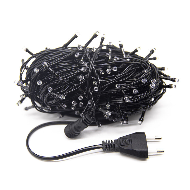 Manufacturer wholesale black line led light string with flash bubble outdoor waterproof male and female plug lighting project Gypsy star lantern string