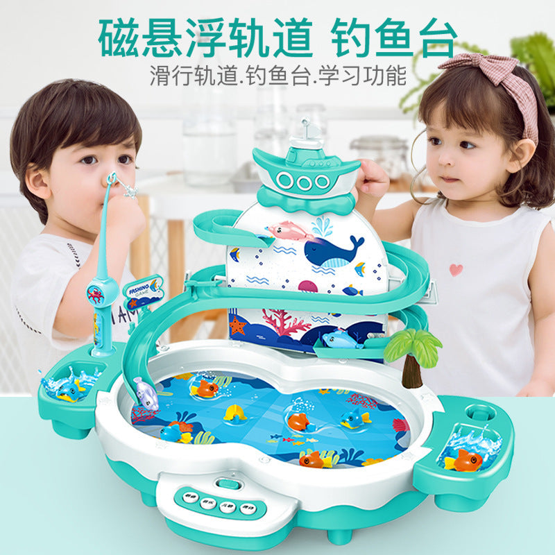 Multifunctional floating fishing game toy - magnetic fishing board, electric fishing, kids' toy for boys and girls, tabletop game