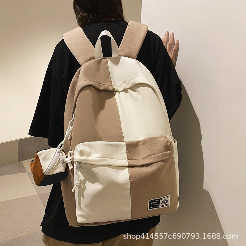 Summer backpack with integrated organizer pouch - perfect for middle school, high school, and college students - everyday carry, breathable air cushion straps
