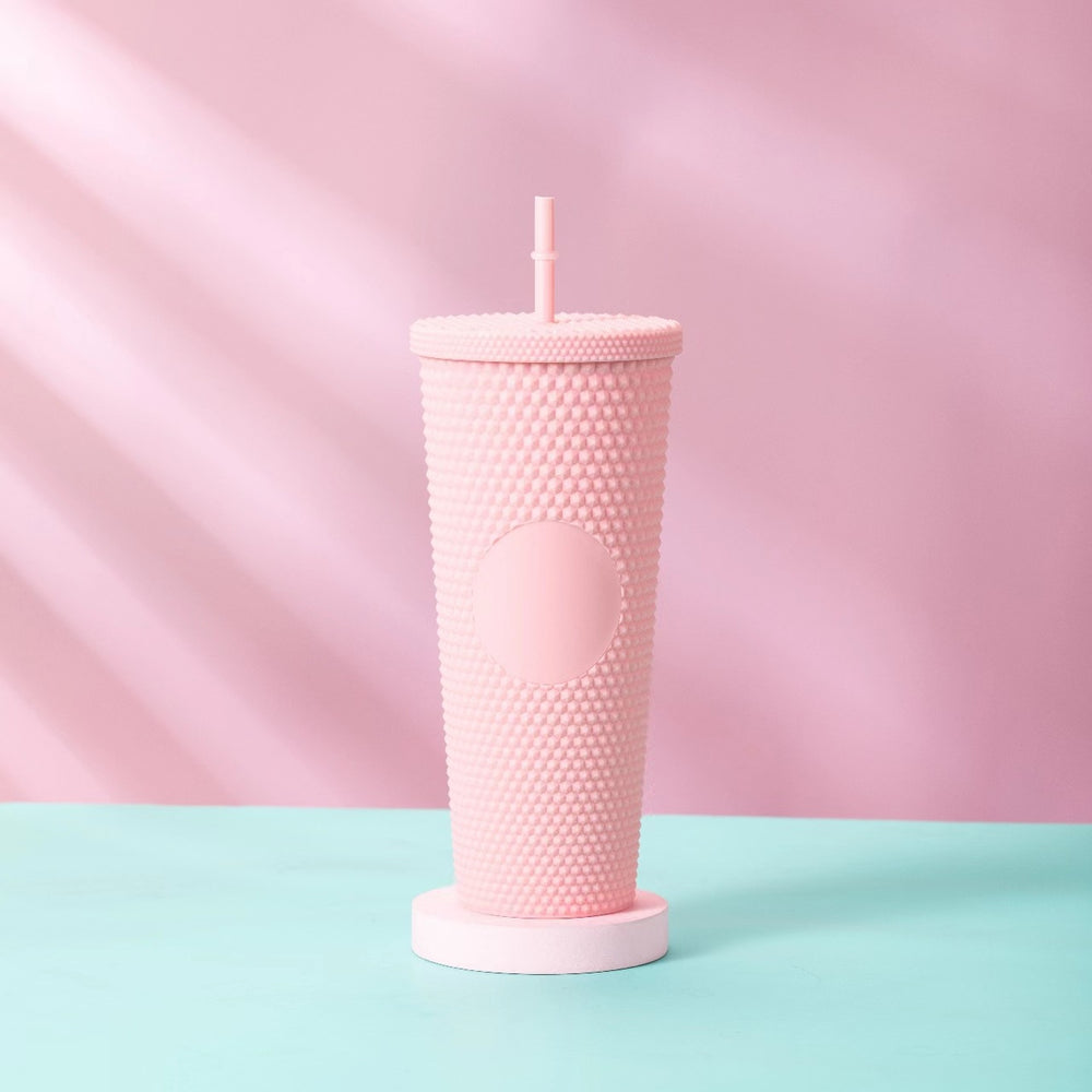 Star ⭐️ same style plastic cup durian cup wholesale high-looking straw cup with paper box water cup logo colorful electroplating