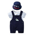 children's clothing  spring & fall baby overalls long-sleeved boys' suit trendy children's short-sleeved hooded spring & fall style