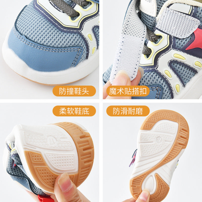 Baby boys' spring/autumn first walker shoes, 0-1-3 years old toddler functional shoes, infant soft-soled shoes, baby girl shoes