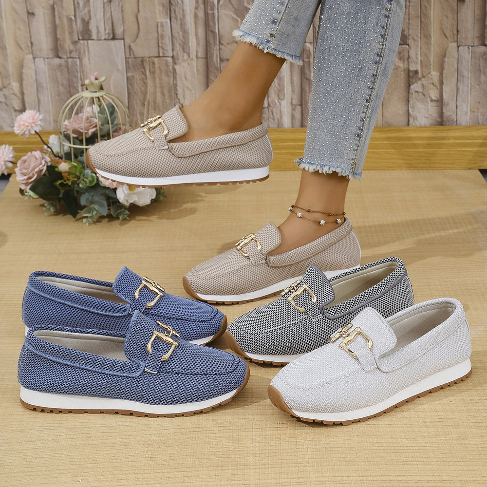 new cross-border casual women's flats - spring solid color round toe low-cut european and american soft sole work shoes, loafers