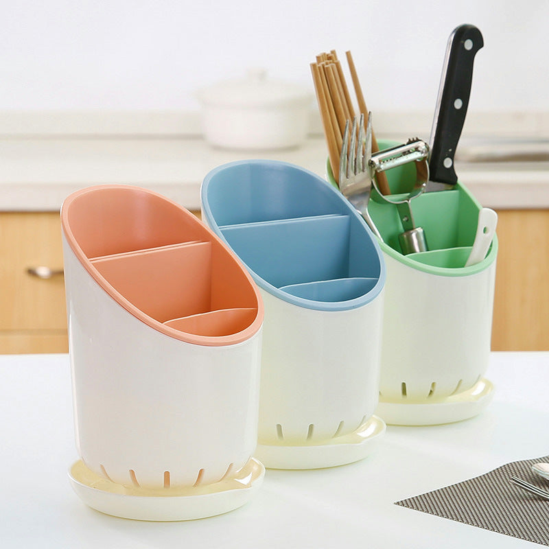 Removable plastic double-layer drain chopstick holder, spoon storage chopstick cage, kitchen storage rack, chopstick tube chopstick cage