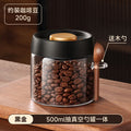 Coffee bean airtight canister with spoon, vacuum storage jar, glass tea canister, food storage container, household milk powder storage container