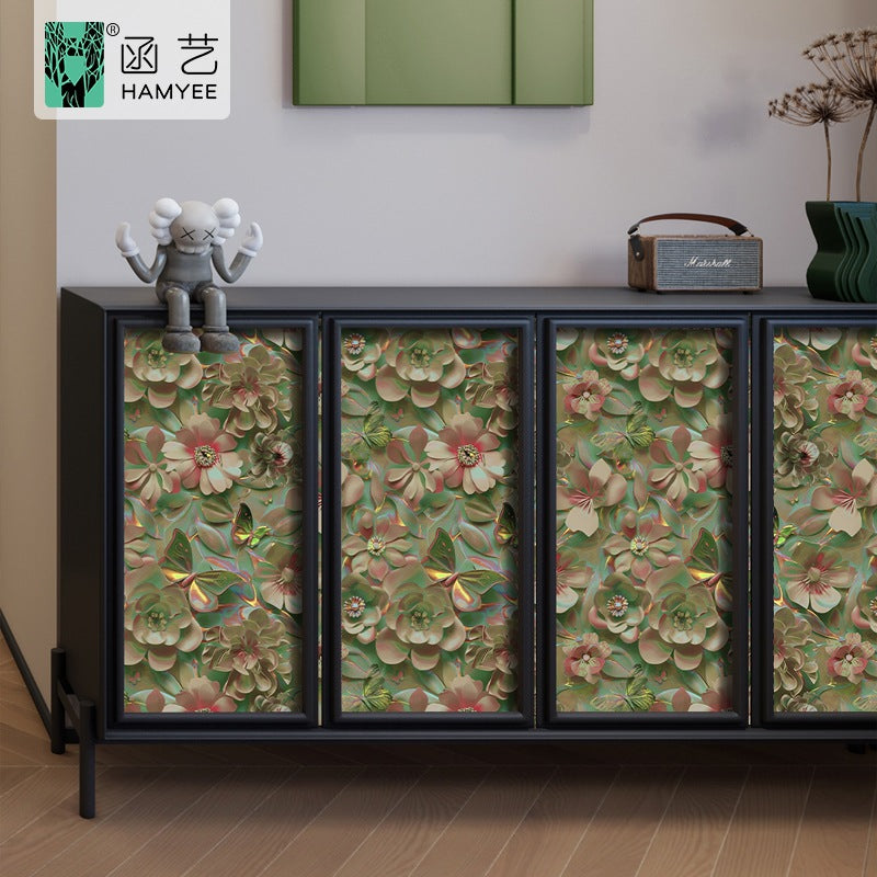 2024 new hotel wall decoration retro instant sticker with glue waterproof wallpaper self-adhesive thickened PVC wallpaper
