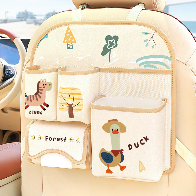 Car storage hanging bag Car seat back storage bag Car tissue box Rear storage box Cartoon rack
