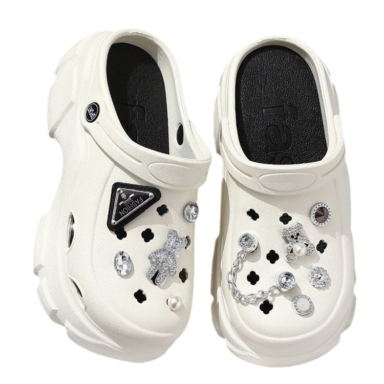 "eva clogs for women - 2024 new summer collection: chunky platform, height-boosting, trendy beach sandals"